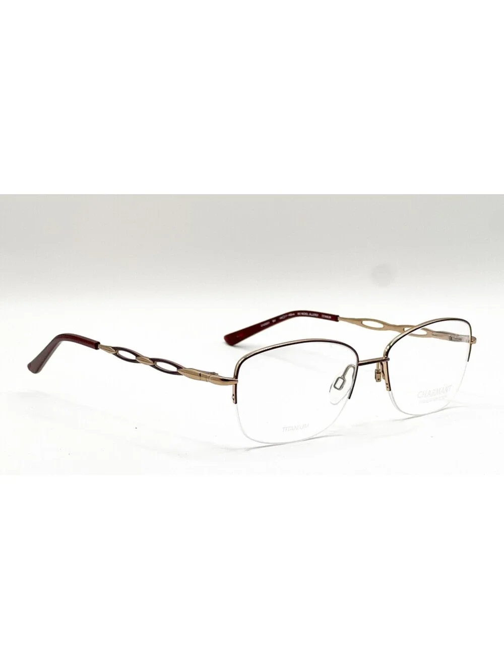 Charmant CH29201 BU Burgundy Rectangle Authentic Eyeglass Frames 54-17-140